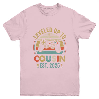Leveled Up To Cousin 2025 Video Game Promoted To Cousin Youth Shirt | teecentury
