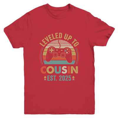 Leveled Up To Cousin 2025 Video Game Promoted To Cousin Youth Shirt | teecentury