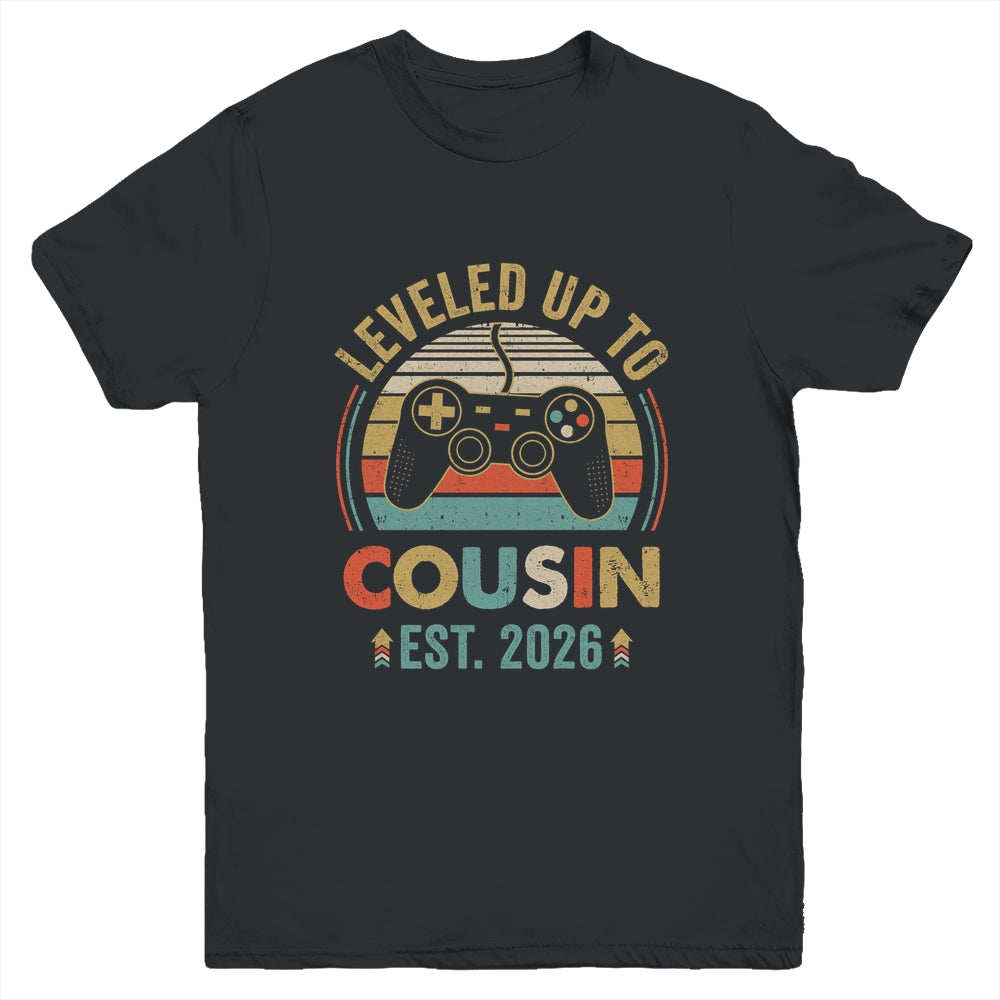 Leveled Up To Cousin 2026 Video Game Promoted To Cousin Youth Shirt | teecentury