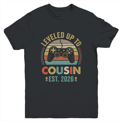 Leveled Up To Cousin 2026 Video Game Promoted To Cousin Youth Shirt | teecentury