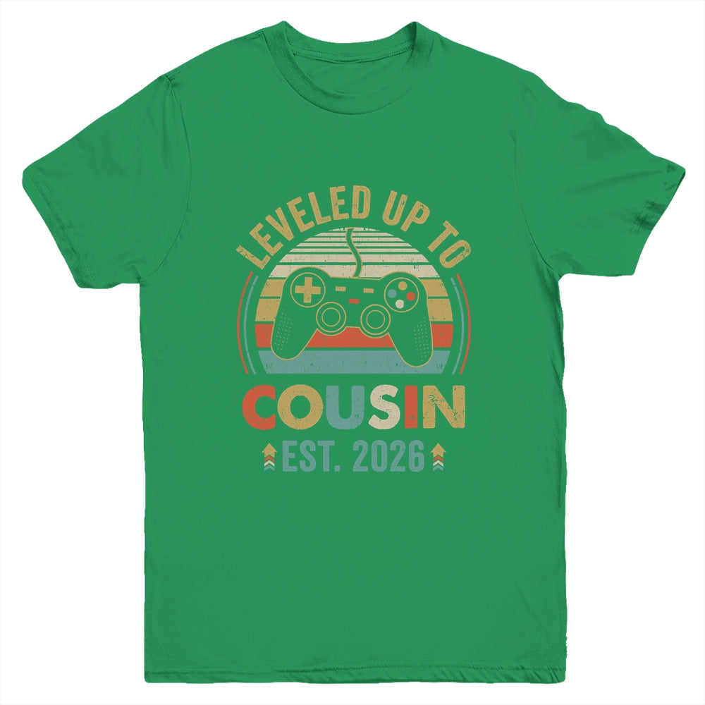 Leveled Up To Cousin 2026 Video Game Promoted To Cousin Youth Shirt | teecentury
