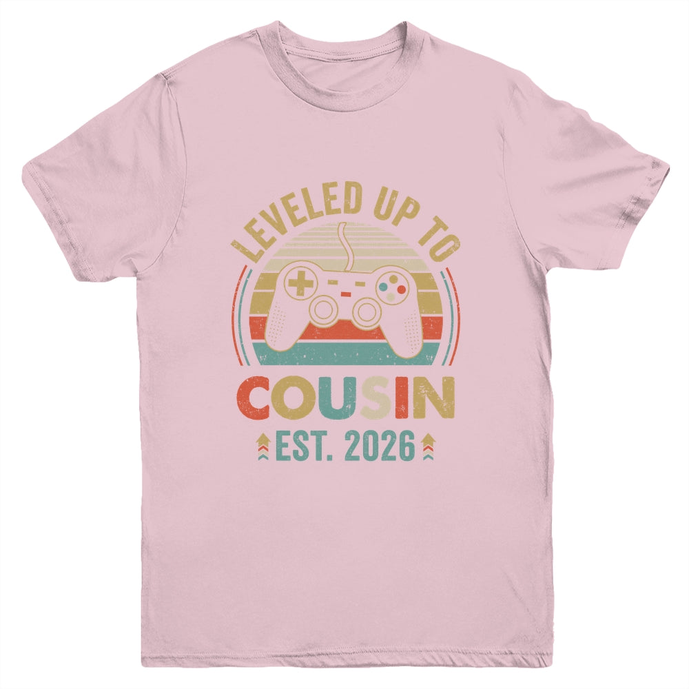 Leveled Up To Cousin 2026 Video Game Promoted To Cousin Youth Shirt | teecentury