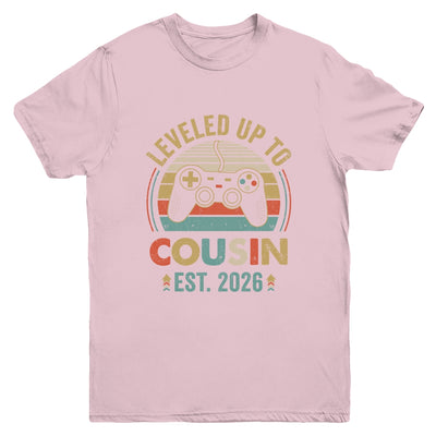Leveled Up To Cousin 2026 Video Game Promoted To Cousin Youth Shirt | teecentury