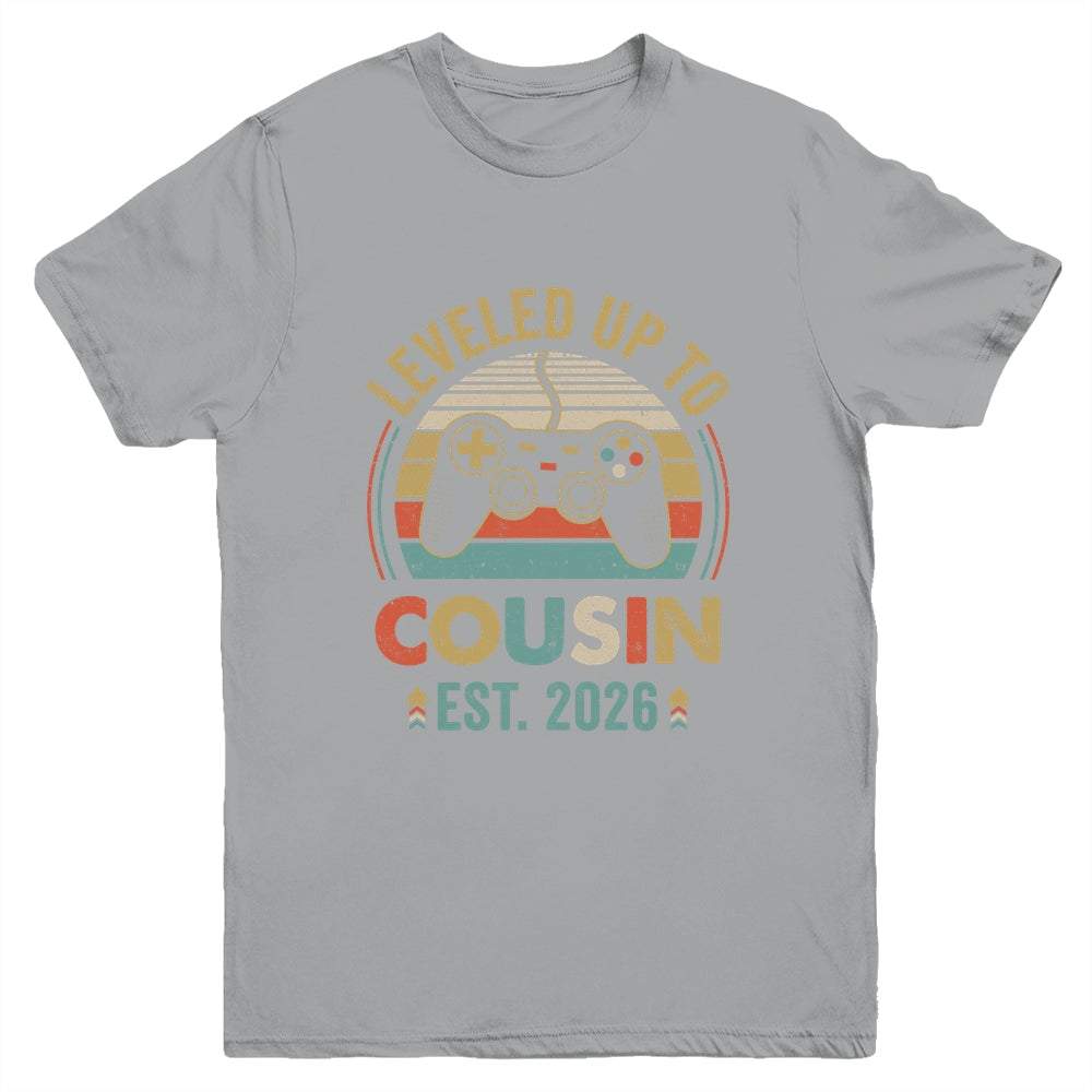 Leveled Up To Cousin 2026 Video Game Promoted To Cousin Youth Shirt | teecentury