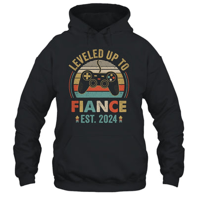 Leveled Up To Fiance 2024 Newly Engaged Matching Gamer Shirt & Hoodie | teecentury