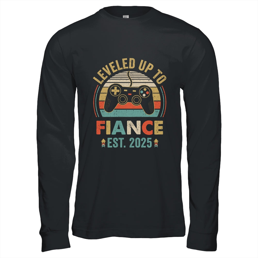 Leveled Up To Fiance 2025 Newly Engaged Matching Gamer Shirt & Hoodie | teecentury