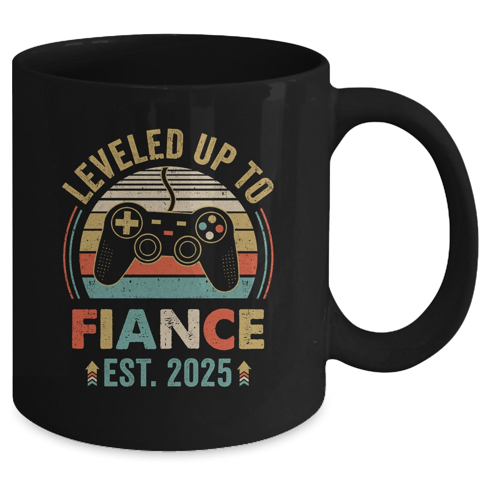 Leveled Up To Fiance 2025 Newly Engaged Matching Gamer Mug | teecentury