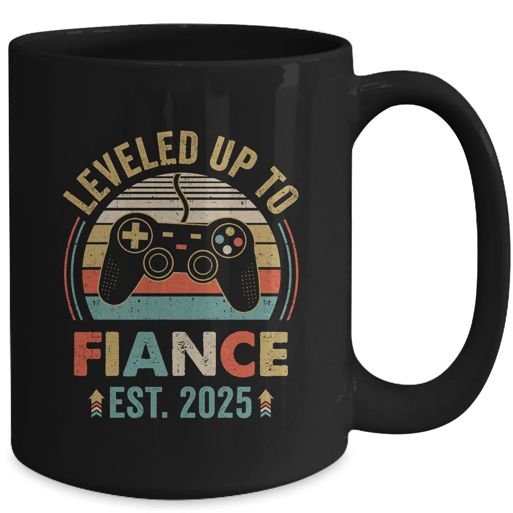Leveled Up To Fiance 2025 Newly Engaged Matching Gamer Mug | teecentury