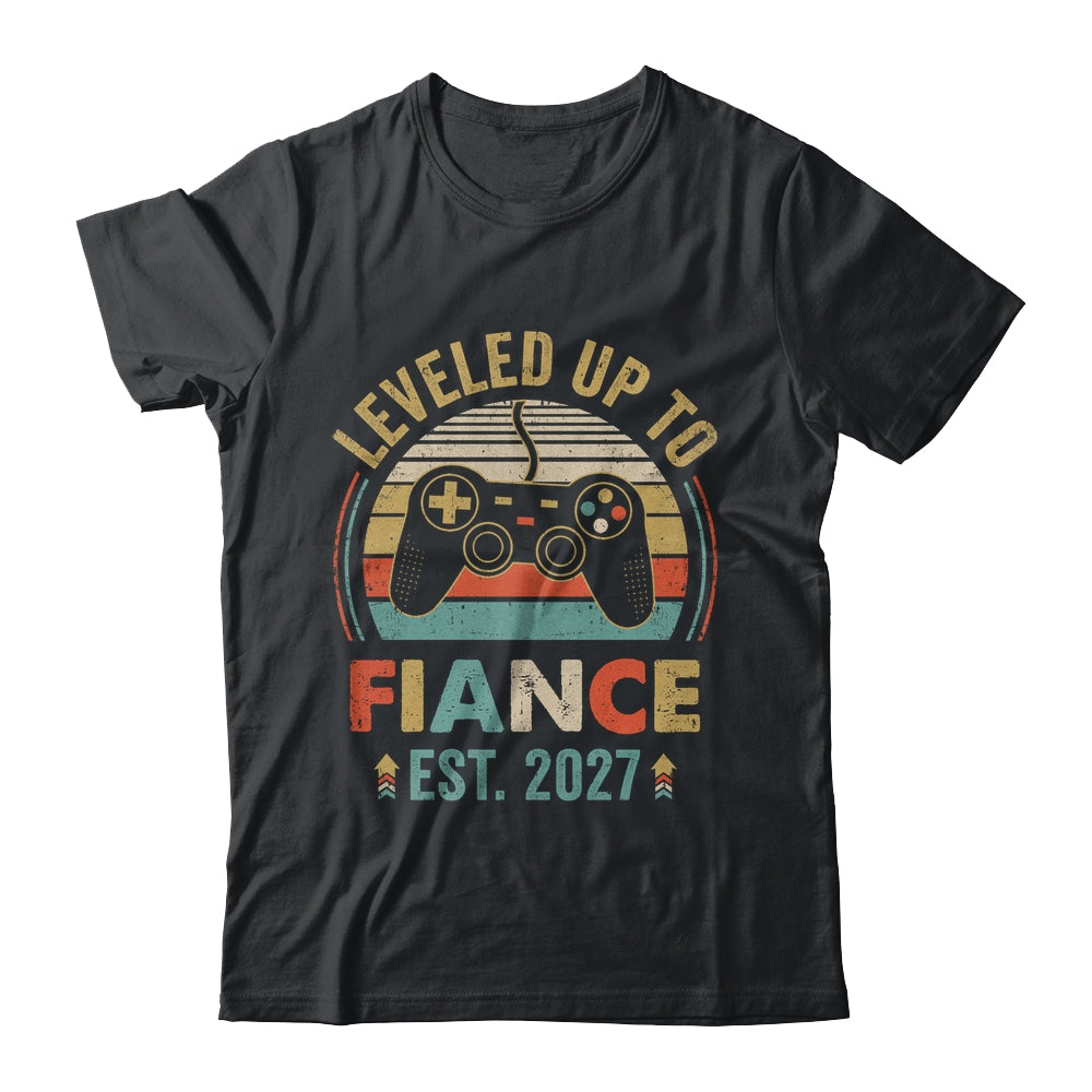 Leveled Up To Fiance 2027 Newly Engaged Matching Gamer Shirt & Hoodie | teecentury