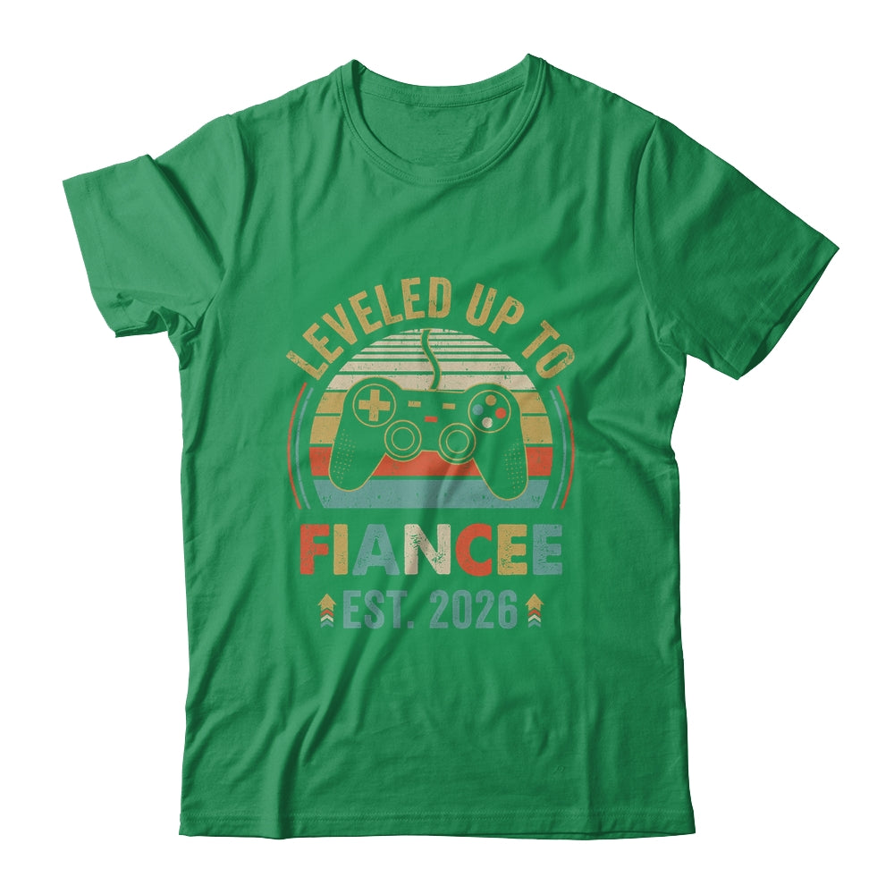 Leveled Up To Fiancee 2026 Newly Engaged Matching Gamer Shirt & Hoodie | teecentury