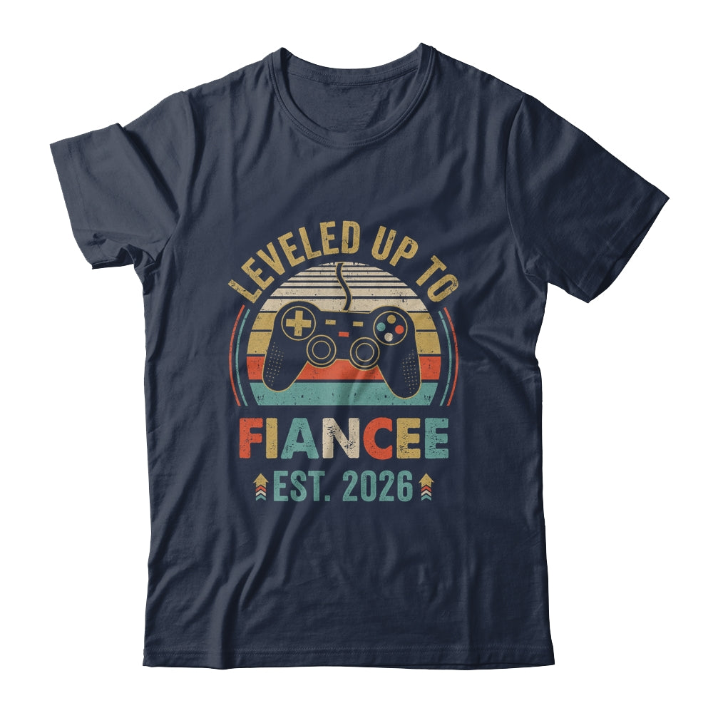 Leveled Up To Fiancee 2026 Newly Engaged Matching Gamer Shirt & Hoodie | teecentury