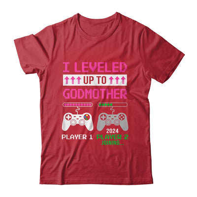 Leveled Up To Godmother 2024 Funny Video Game Soon To Be Godmother Shirt & Hoodie | teecentury