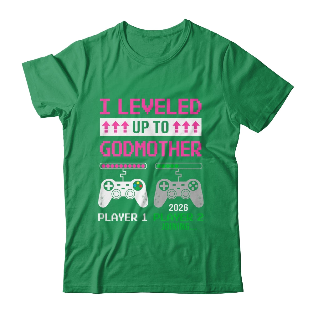 Leveled Up To Godmother 2026 Funny Video Game Soon To Be Godmother Shirt & Hoodie | teecentury