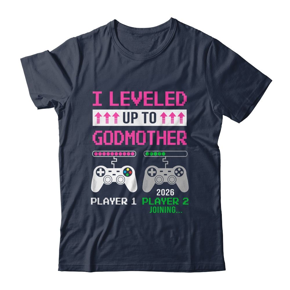 Leveled Up To Godmother 2026 Funny Video Game Soon To Be Godmother Shirt & Hoodie | teecentury