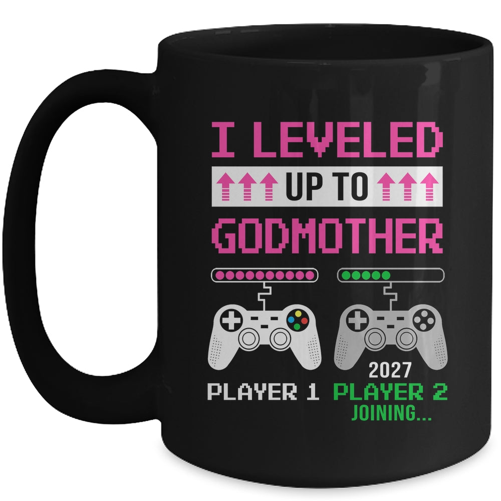 Leveled Up To Godmother 2027 Funny Video Game Soon To Be Godmother Mug | teecentury