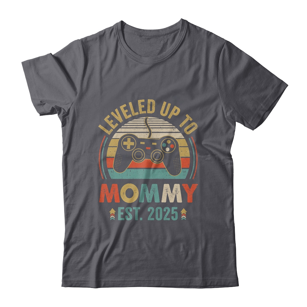 Leveled Up To Mommy 2025 Video Game Promoted To Mommy Shirt & Tank Top | teecentury