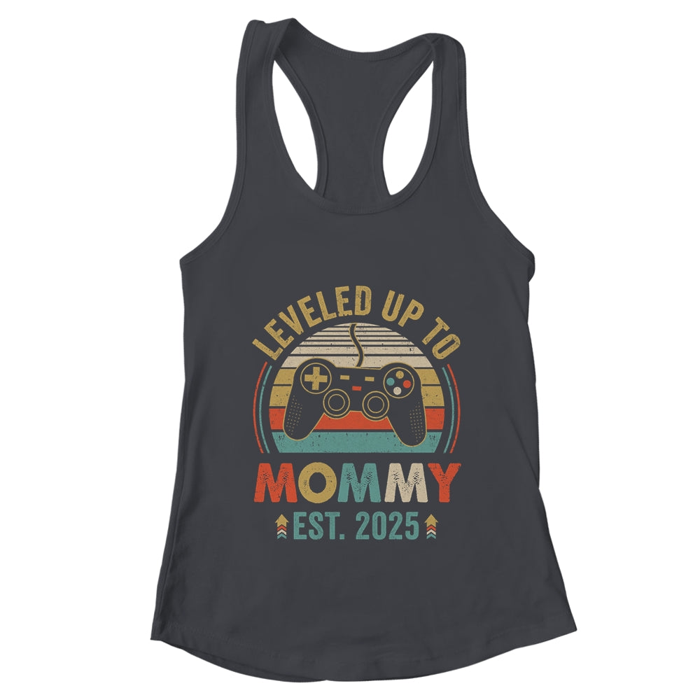 Leveled Up To Mommy 2025 Video Game Promoted To Mommy Shirt & Tank Top | teecentury