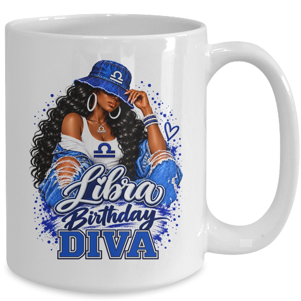 Libra Birthday Diva Black Queen September Woman October Girl Mug | teecentury