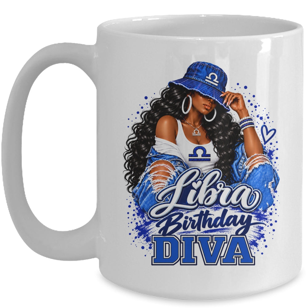 Libra Birthday Diva Black Queen September Woman October Girl Mug | teecentury