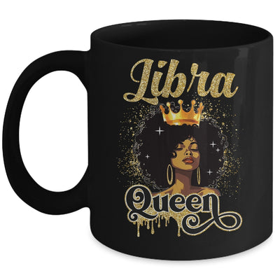 Libra Queen Birthday Afro Girls Black Zodiac Birthday Mug | teecentury