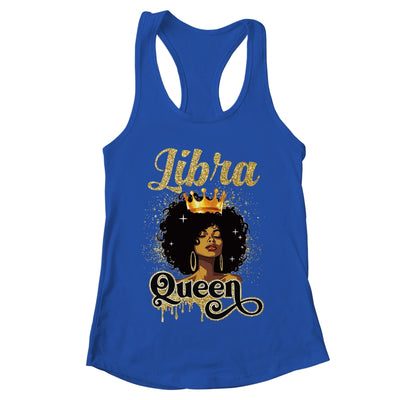 Libra Queen Birthday Afro Girls Black Zodiac Birthday Shirt & Tank Top | teecentury