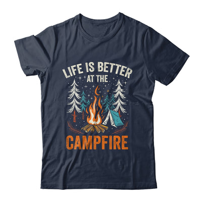 Life Is Better At The Campfire Funny Camping Camp Camper Shirt & Tank Top | teecentury