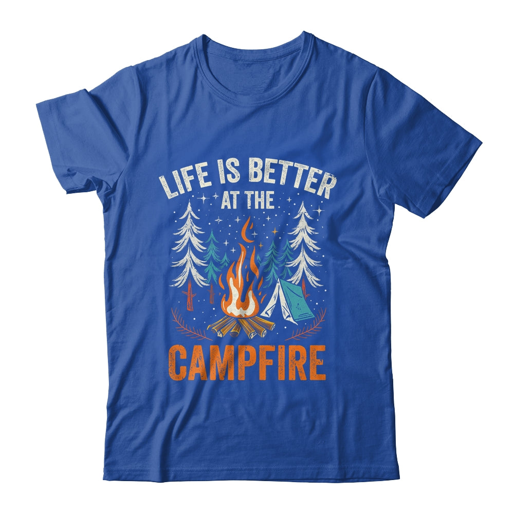 Life Is Better At The Campfire Funny Camping Camp Camper Shirt & Tank Top | teecentury