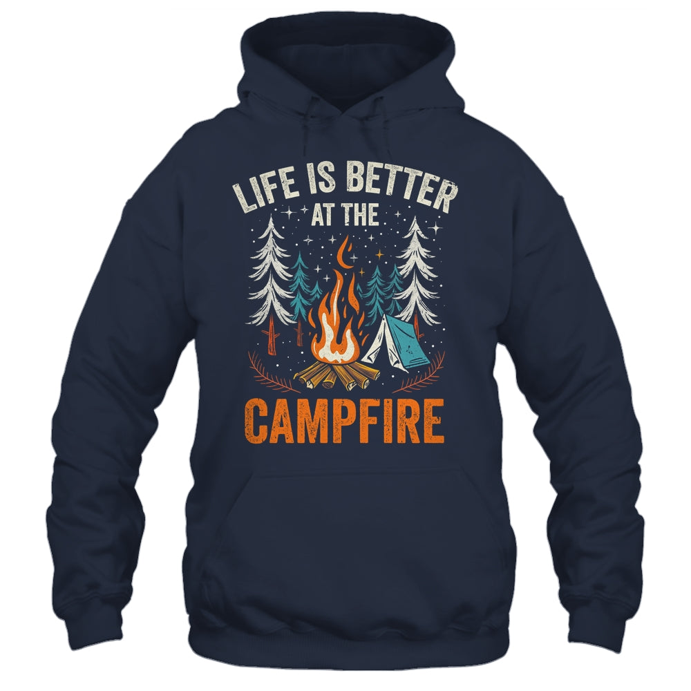 Life Is Better At The Campfire Funny Camping Camp Camper Shirt & Tank Top | teecentury