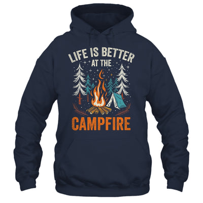 Life Is Better At The Campfire Funny Camping Camp Camper Shirt & Tank Top | teecentury