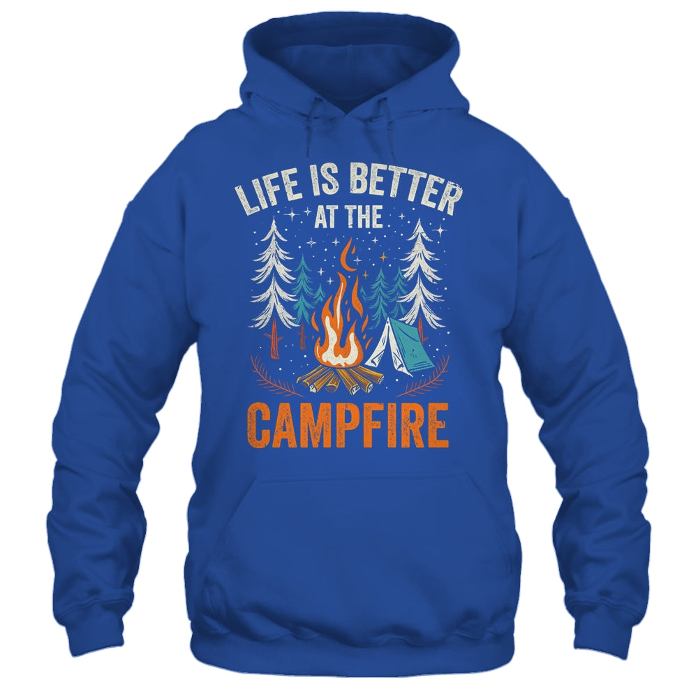 Life Is Better At The Campfire Funny Camping Camp Camper Shirt & Tank Top | teecentury