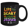 Life Is Scary Without Jesus Autumn Halloween Christian Mug | teecentury