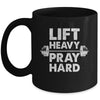 Lift Heavy Pray Hard Gym Workout Christian Faith Men Women Mug | teecentury