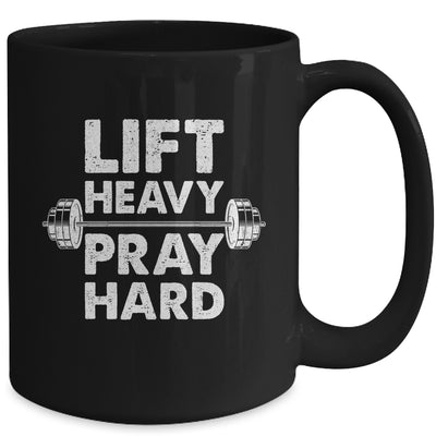 Lift Heavy Pray Hard Gym Workout Christian Faith Men Women Mug | teecentury