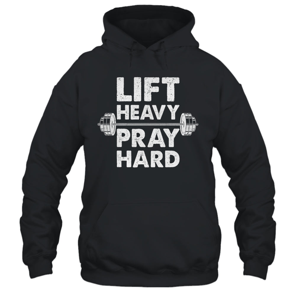 Lift Heavy Pray Hard Gym Workout Christian Faith Men Women Shirt & Tank Top | teecentury