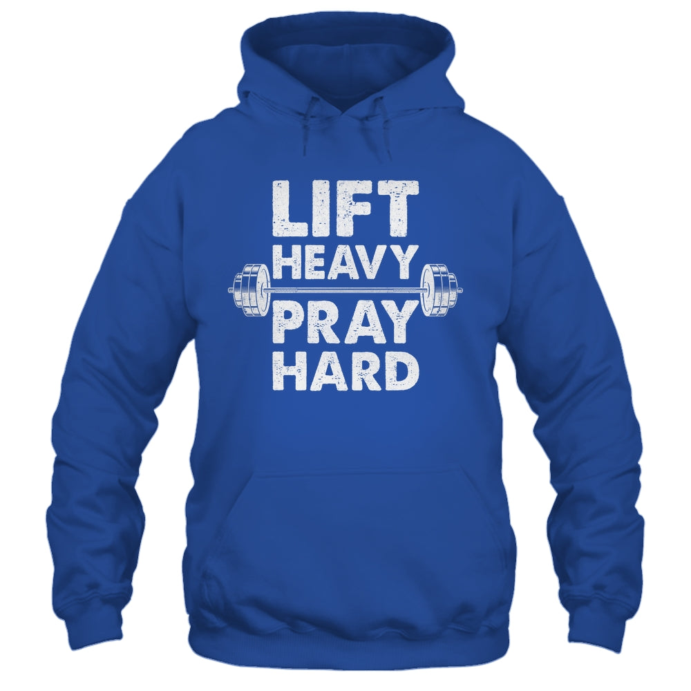 Lift Heavy Pray Hard Gym Workout Christian Faith Men Women Shirt & Tank Top | teecentury