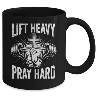 Lift Heavy Pray Hard Workout Christian Gym Men Women Mug | teecentury