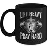 Lift Heavy Pray Hard Workout Christian Gym Men Women Mug | teecentury