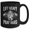 Lift Heavy Pray Hard Workout Christian Gym Men Women Mug | teecentury