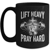 Lift Heavy Pray Hard Workout Christian Gym Men Women Mug | teecentury