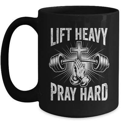 Lift Heavy Pray Hard Workout Christian Gym Men Women Mug | teecentury
