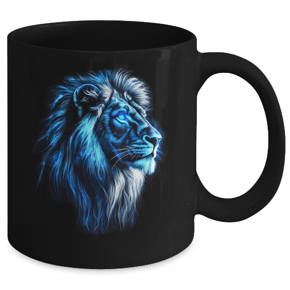 Lion Artwork Blue Eyes Zoo Animal Lion Men Women Mug | teecentury