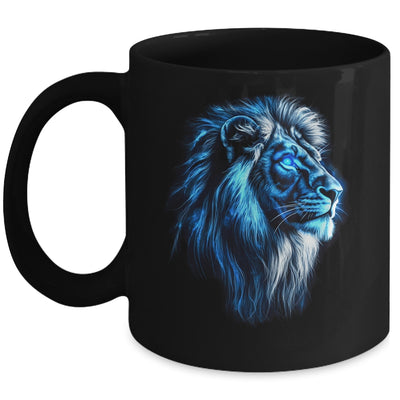 Lion Artwork Blue Eyes Zoo Animal Lion Men Women Mug | teecentury