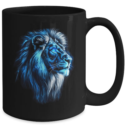 Lion Artwork Blue Eyes Zoo Animal Lion Men Women Mug | teecentury
