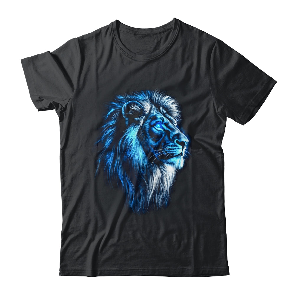 Lion Artwork Blue Eyes Zoo Animal Lion Men Women Shirt & Hoodie | teecentury