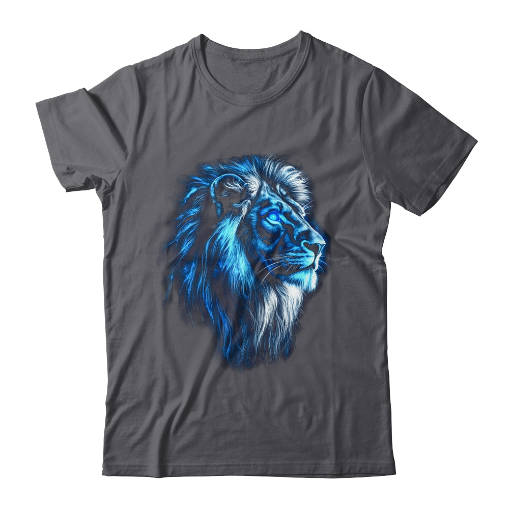 Lion Artwork Blue Eyes Zoo Animal Lion Men Women Shirt & Hoodie | teecentury
