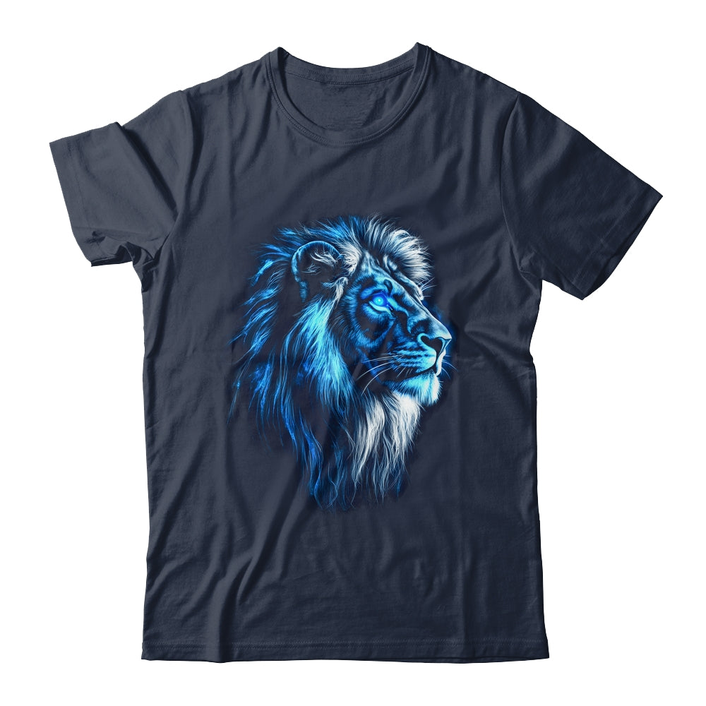 Lion Artwork Blue Eyes Zoo Animal Lion Men Women Shirt & Hoodie | teecentury