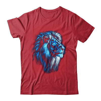 Lion Artwork Blue Eyes Zoo Animal Lion Men Women Shirt & Hoodie | teecentury