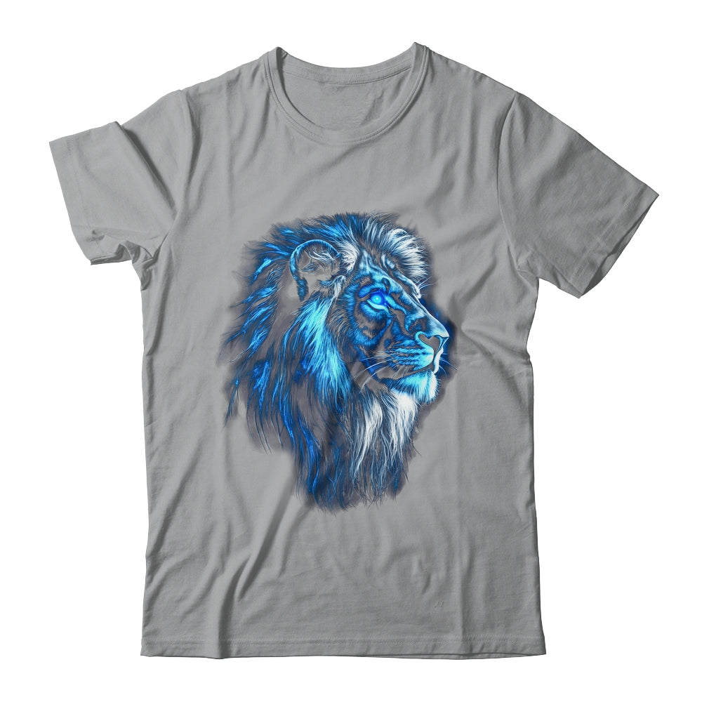 Lion Artwork Blue Eyes Zoo Animal Lion Men Women Shirt & Hoodie | teecentury