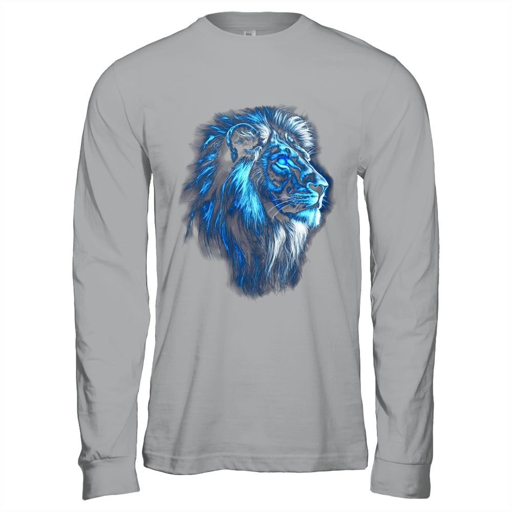 Lion Artwork Blue Eyes Zoo Animal Lion Men Women Shirt & Hoodie | teecentury