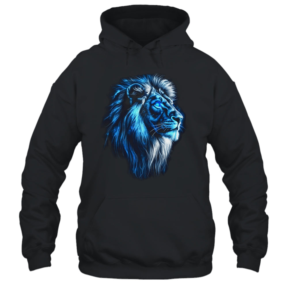 Lion Artwork Blue Eyes Zoo Animal Lion Men Women Shirt & Hoodie | teecentury